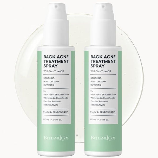 Back and Body Acne Treatment Spray: 2% Salicylic Acid & Tea Tree Oil Bacne Spray for Clear, Soothe & Moisturize - Effective for Men, Women, Teens with Back, Shoulder, Arm, and Chest Acne