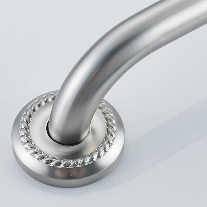 Anti Slip Shower Grab Bar, 12-Inch Toilet Textured Sturdy Hand Rail, Stylish Bathroom Armrest, Brushed Nickel Finish, Multi Function Assist Handle