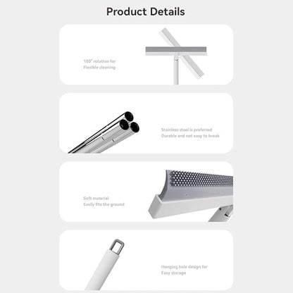 Magic Broom- Floor Squeegee Scrubber | Convenient Household Cleaning Broom for Floor, Window Scrubber with 180 Degree Rotating Head, Household Wiper for Garage Courtyard Shower Bathroom Marble Glass