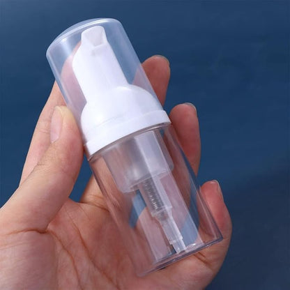 Clear Plastic Foam Pump Bottle Set,30/40/50/60ml Portable Travel Mini Cosmetic Dispenser Shampoo Cleanser Empty Bottle,Refillable Containers (60ml)