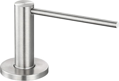GAPPO Soap Dispenser for Kitchen Sink, Built in Sink Soap Dispenser, Brushed Nickel Stainless Steel Pump Head, Lotion Dispenser with Refillable 17 OZ Bottle