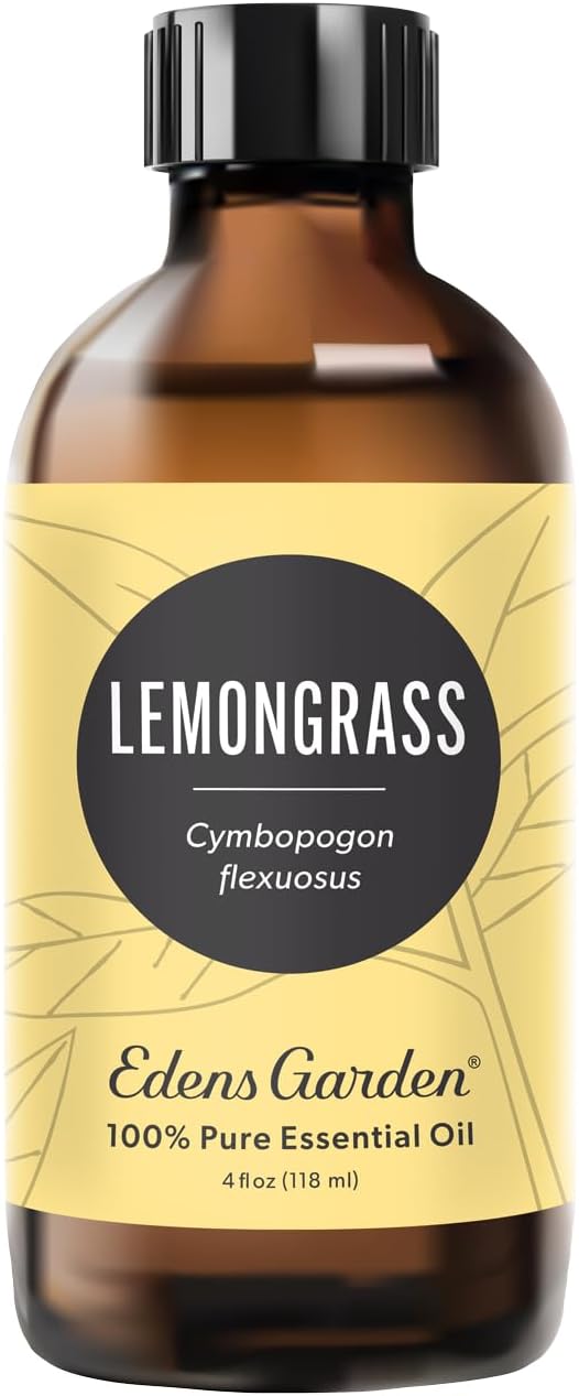 Edens Garden Lemongrass Essential Oil- 100% Pure Premium Grade, Undiluted, Natural, Therapeutic, Aromatherapy, The Best for Diffuser, Candle, Laundry, Humidifiers 118 ml (4 fl oz)
