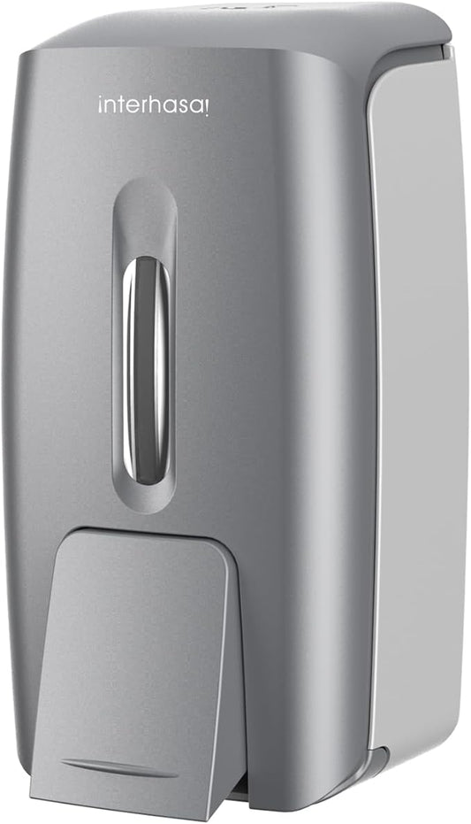 Soap Dispenser Wall Mount 28oz Commercial Hand Soap Dispenser for Bathroom Liquid Gel Hand Sanitizer Dispenser No Drilling Silver