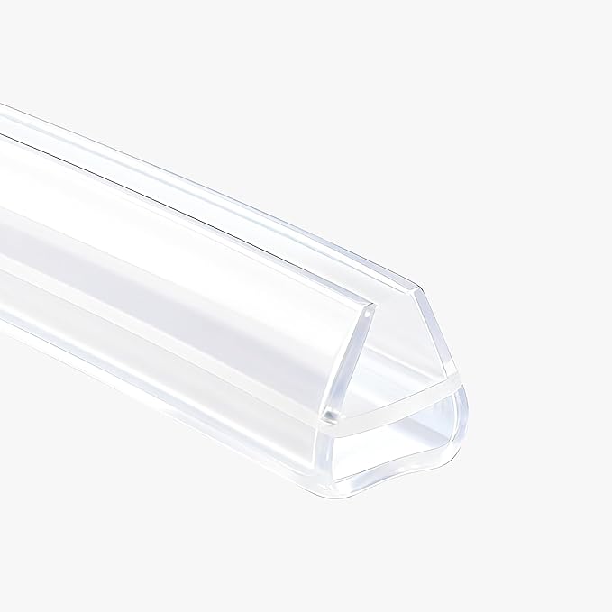 Shower Door Side Seal Strip,79 Inch U-Type Frameless Shower Door Seal, U-Type Shower Door Sweep for 15/32"(12mm) Thick Glass