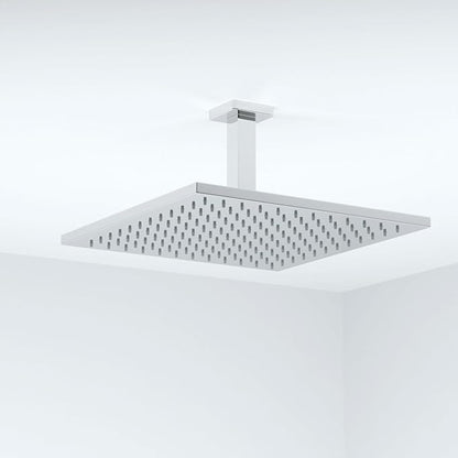 Chrome Shower Arm, 4 inch, Ceiling Mount Square Straight Shower Extension Arm with Flange