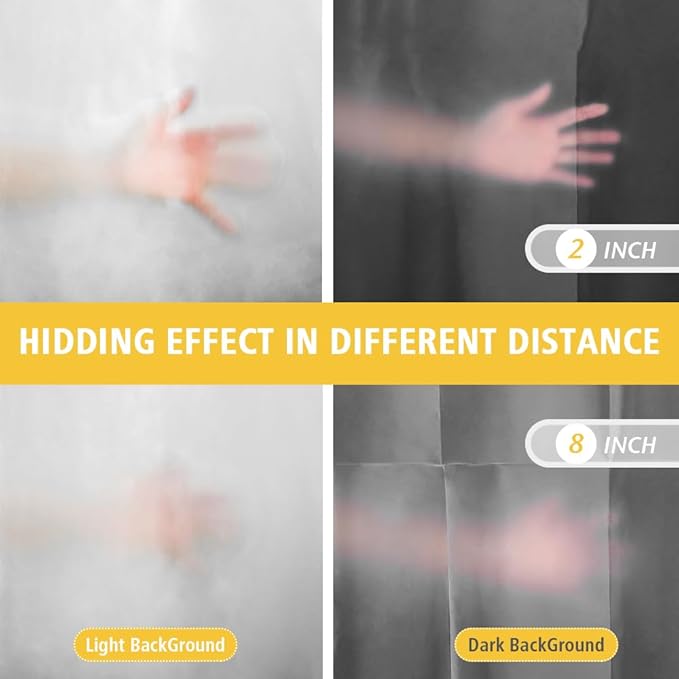 Frosted Plastic Shower Curtain Liner, 72x72 Inch Thin Lightweight Plastic Semi-Transparent Bathroom Shower Showroom Inner Curtain with Rustproof Metal Grommet Holes and Weighted Magnets