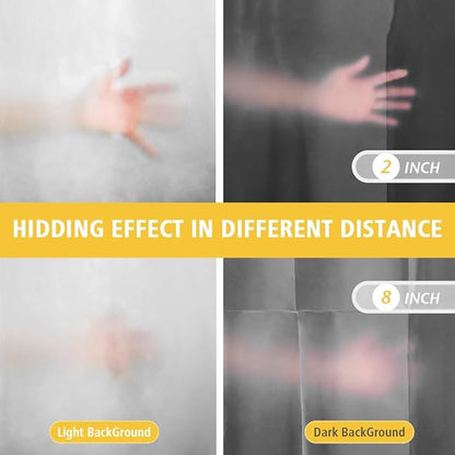 Frosted Plastic Shower Curtain Liner, 72x72 Inch Thin Lightweight Plastic Semi-Transparent Bathroom Shower Showroom Inner Curtain with Rustproof Metal Grommet Holes and Weighted Magnets