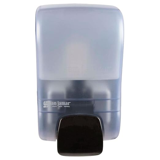 San Jamar Rely Plastic Manual Soap Dispenser, Hand Sanitizer Dispenser With Universal Compatibility For Home, Bathroom, Kitchen, Restooms, Restaurants, 900 Ml, Blue
