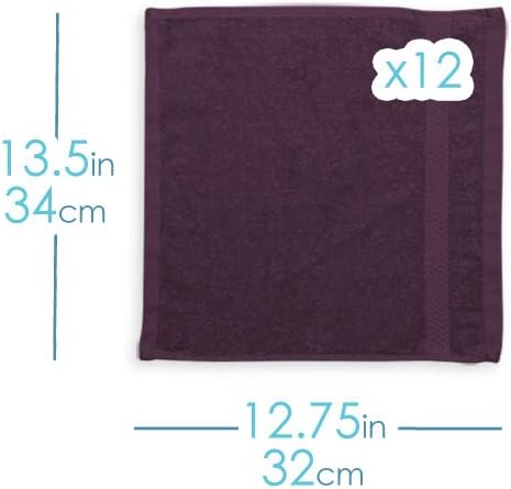 Hearth & Harbor Washcloths 12 Pack - 100% Cotton Washcloth for Body and face, High Absorbent and Soft 13"x13" Body Wash Cloth, Quick Dry - Red Washcloths