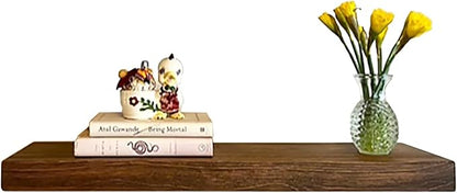 joelsantiques 30 Inch Floating Shelves for Wall - 30x10x2 in - Made of Natural Wood - Easy Install - Heavy Duty Rustic Book Shelves - Perfect for Bathroom, Kitchen, Living Room, Bar - Medium Brown