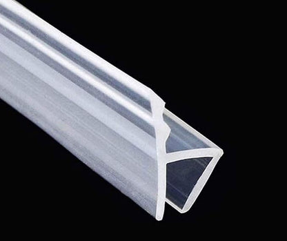 KRLIFCSL Glass Door Seal Strip, 10ft Frameless Weather Stripping Shower Door Sweep, Weatherproof Silicone Seal Fit for 3/8" Glass (H)
