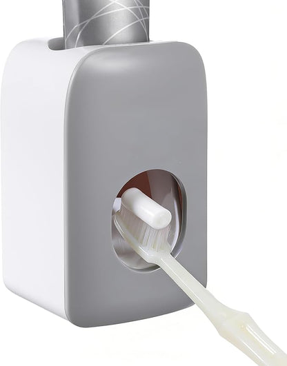 Toothpaste Dispenser Automatic Toothpaste Squeezer Wall Mount Toothpastes Holder Accessories Bathroom Squeezer with Super Sticky Suction Pad for Family Shower for Kids and Adults