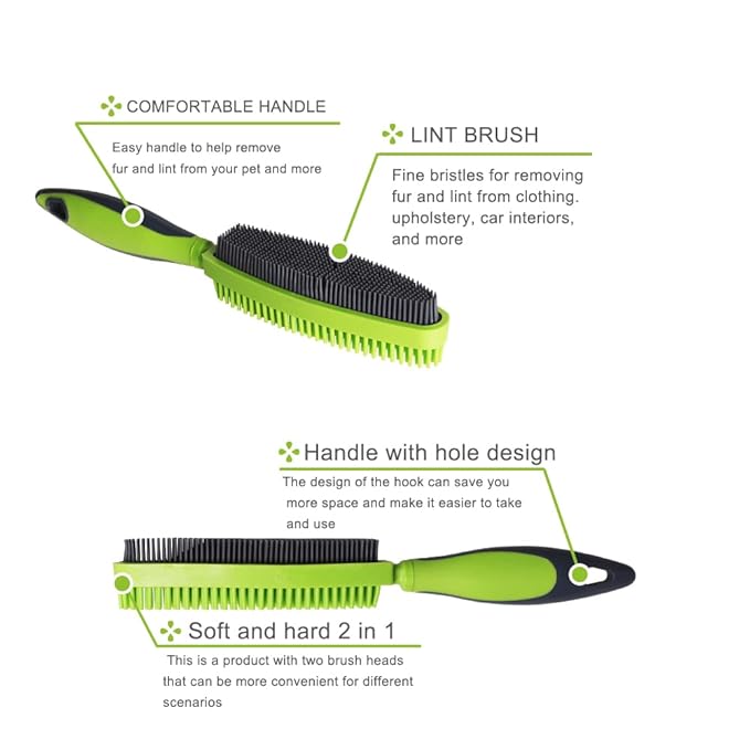 Rubber Pet Hair Removal Brush for Couch Clothes Dog Cat Pet Hair Carpet, Also Used as Dog Cat Bath Brush with Massage Effect