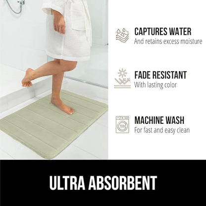 GORILLA GRIP Memory Foam Bath Mat, Soft Absorbent US Designed Bathroom Rug, Gripping Dots Machine Washable Bathmat, Cushioned Floor Mats, Shower Sink Rugs Room Décor Accessories, 24x17 Sage