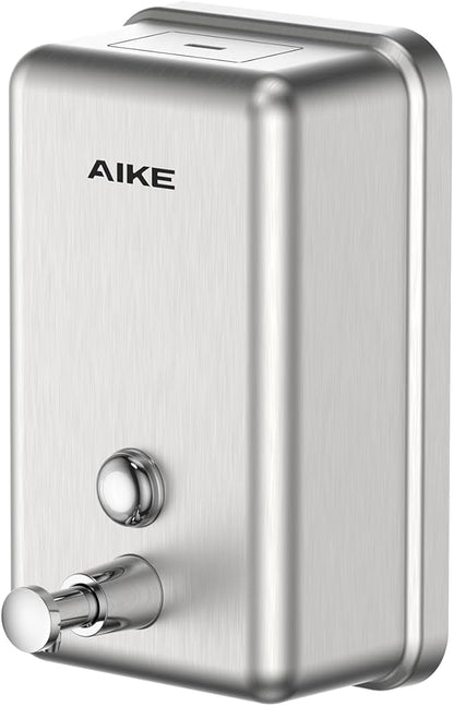 AIKE 37oz Surface Mount Stainless Steel Soap Dispenser for Commercial,Brushed Stianless Steel Finish Model AK1003