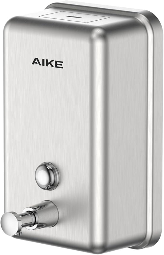 AIKE 37oz Surface Mount Stainless Steel Soap Dispenser for Commercial,Brushed Stianless Steel Finish Model AK1003