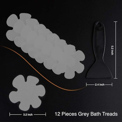 Bathtub Stickers Non-Slip, 24PCS Safety Shower Treads Adhesive Appliques with Premium Scrape (Gray)