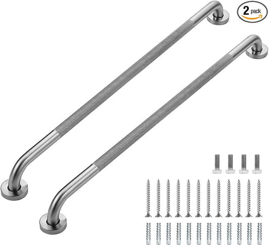 Grab Bars for Shower, 2 Pack 36-Inch Anti Slip Shower Handles for Elderly, Safety Shower Grab Bar, Stainless Steel Handicap Grab Bars for Bathroom,Toilet (Brushed Nickel, 1" Diameter)