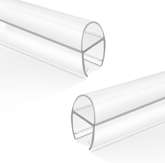 Bathroom Shower Door Seal Strip, 2PCS 78 Inch Shower Door Bottom&Side Seal Strips, U-Type PVC Transparent Shower Door Seal Strip for 3/8"(10MM) Frameless Shower Door