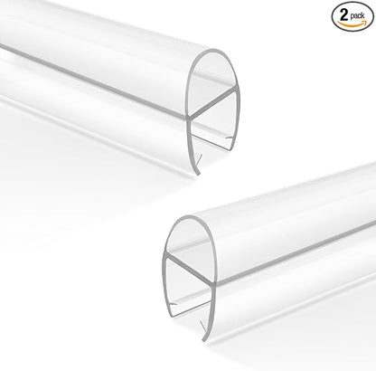 Bathroom Shower Door Seal Strip, 2PCS 78 Inch Shower Door Bottom&Side Seal Strips, U-Type PVC Transparent Shower Door Seal Strip for 5/16"(8MM) Frameless Shower Door