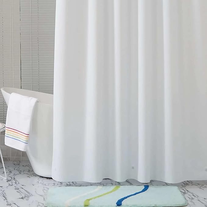 White Stall Shower Curtain Liner 60 x 72 inch Plastic Shower Liner Washable Inside Small Shower Curtain Liner PEVA Shower Curtains for Bathroom with Magnets and Rustproof Metal Grommet Holes