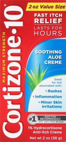 Cortizone 10 Maximum Strength Anti-Itch Cream with Soothing Aloe, 1% Hydrocortisone Creme, 2 oz. (Pack of 2)