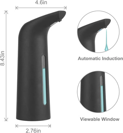 Automatic Soap Dispenser Touchless, TUMAN Pro Battery Operated Electric 14oz/400ml Liquid Hand Soap Dispenser with Motion Sensor, Suitable for Kitchen Bathroom Hotel, IPX6 Waterproof(Black)…