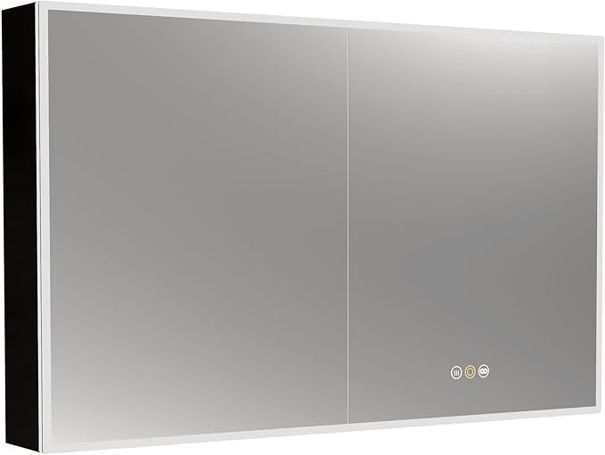 Medicine Cabinets for Bathroom with Mirror, 48”W x 30”H Wall Mounted LED Medicine Cabinet Mirror with Defogger, Dimmer, Outlets & USB, Double Doors