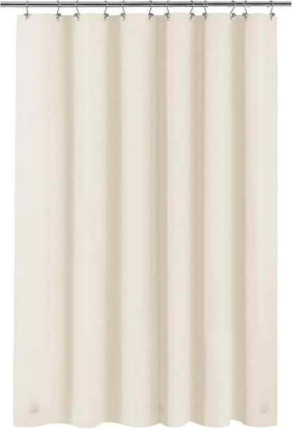Barossa Design Beige Long Shower Curtain Liner 78" Height - 3 Magnets & Waterproof Lightweight PEVA Shower Liner for Bath Tub, PVC Free, Metal Grommets, Beige, 72x78