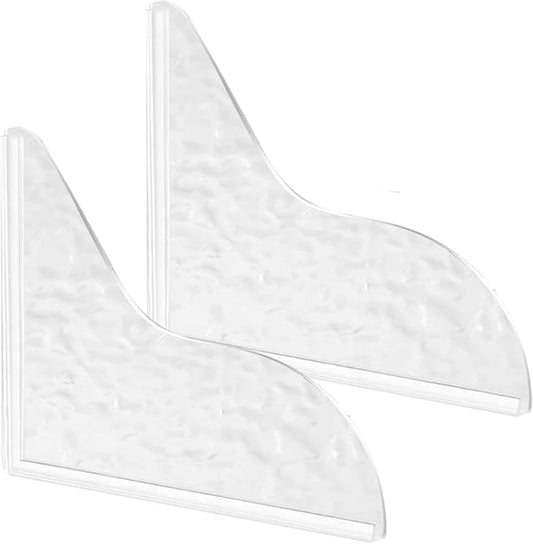 Shower Splash Guard Set Acrylic Shower Water Barrier Corner Splash Protector for Bathtub Keep Water Inside Shower Prevent Water Splashing Ideal for Sink Bathtub and Basin Use (Ripples)