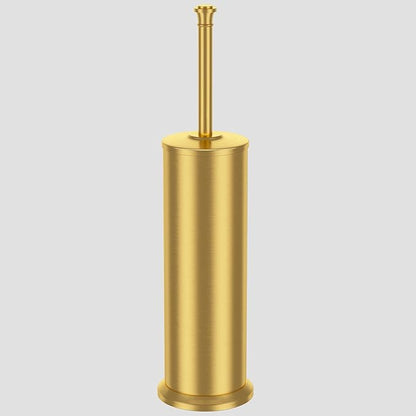 Brass Toilet Brush and Holder，Long Handled Gold Toilet Brush for Bathroom，Stainless Steel Heavy Duty Toilet Bowl Brush,Removable Inner Bowl,Deep Cleaning Dense Bristles Cleaner Brush -Space Saving