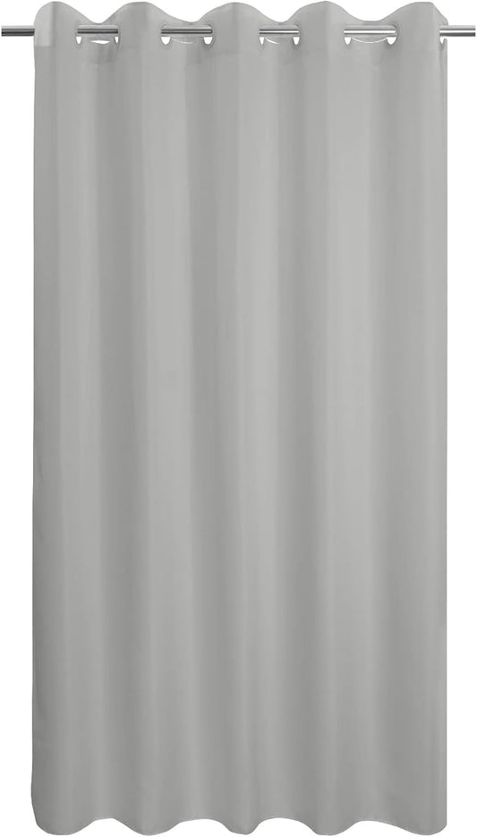 River Dream Extra Long No Hook Grey Shower Curtain or Liner Soft Microfiber - 84" Length Fabric Shower Curtain Liner Set, Machine Washable & Water Repellent, Gray, 71x86