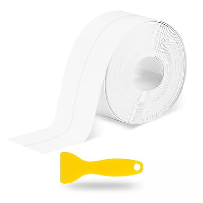 White Caulk Tape Self Adhesive Waterproof 1.97" x26.25Ft, Bathroom Peel & Stick Caulking Tape for Floor Tile Corner Trim & Shower, Toilet Bathtub Caulking Sealant Strip for Kitchen, Countertop, Sink