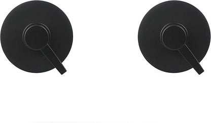 2-Pack Matte Black Resin Refillable Shampoo & Conditioner Bottles – Modern Bathroom Pump Dispenser Set, Durable Resin Shower Containers with Embossed Labels, Reusable Pump Bottle