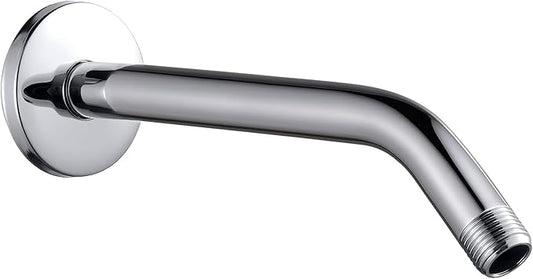 Cobbe Shower Arm with Flange and Teflon Tape, 10-Inches Wall Mounted Shower Pipe Arm 304 Stainless Steel Extension for Fixed Shower Head, Chrome