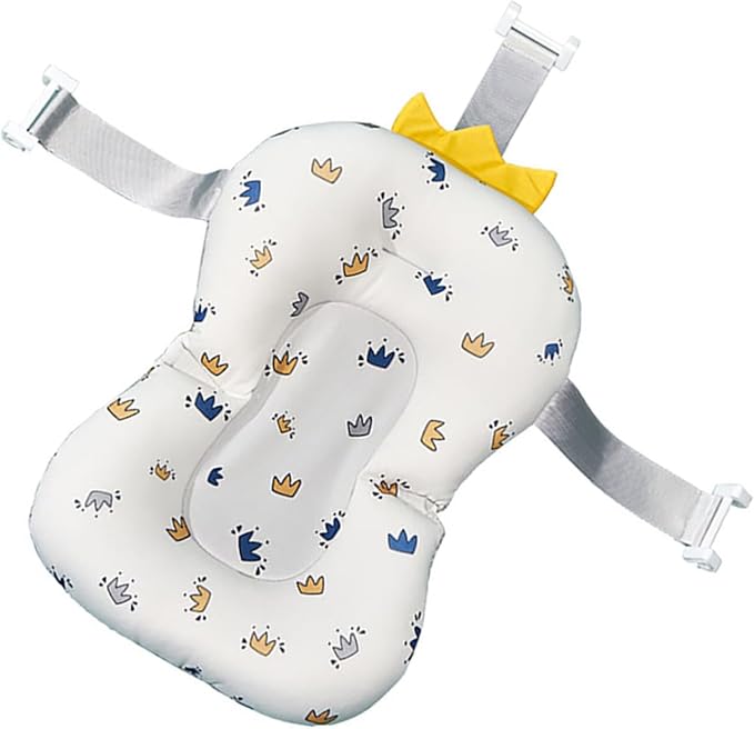 Toyvian Baby Bath Cushion Non-Slip Floating Mat Toddler Bathtub Seat Support for Sink and Tub 19.7X11.8 Inch for Safe Bathing at Home and Travel
