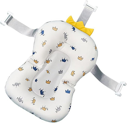 Toyvian Baby Bath Cushion Non-Slip Floating Mat Toddler Bathtub Seat Support for Sink and Tub 19.7X11.8 Inch for Safe Bathing at Home and Travel