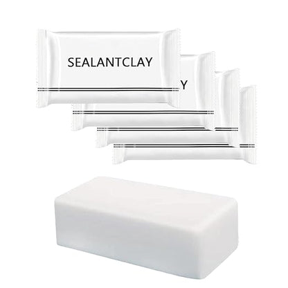 Pack of 4 White Seal Putty Waterproof Duct Seal Repair Sealing Clay, Quick Mending Mud for Drain Connection, Wall Hole, Air Conditioning Hole