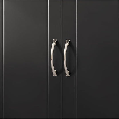 SoBuy Wall Cabinet Laundry Room, Medicine Cabinet for Bathroom Kitchen Garage, 3 Doors Wall Storage Cabinet with Adjustable Shelf, Black FRG231-L-SCH