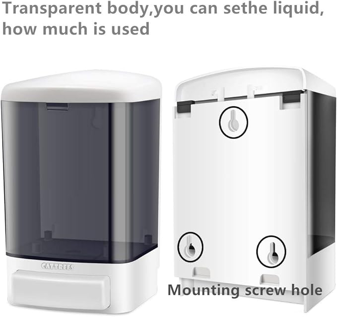 Manual Soap Dispenser Kitchen Bathroom 33.8oz/1000ml Wall Mounted Hand Commercial Soap Dispenser for Liquid Containers Shampoo Gel Chamber Plastic (Black)