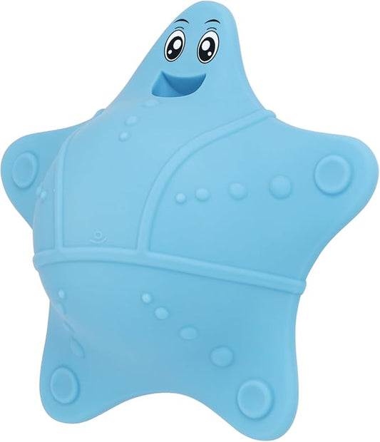 Bathtub Overflow Drain Cover, Silicone Tub Overflow Drain Cover, Soak Bathtub Drain Cover Stopper with Suction Cups, Cute Bathroom Spa Accessories Adds Inches of Water for Deeper Bath (Blue)