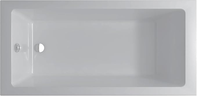 Fine Fixtures Drop In White Soaking Bathtub, Fiberglass Acrylic Material, 60"L x 32"W x 19"H