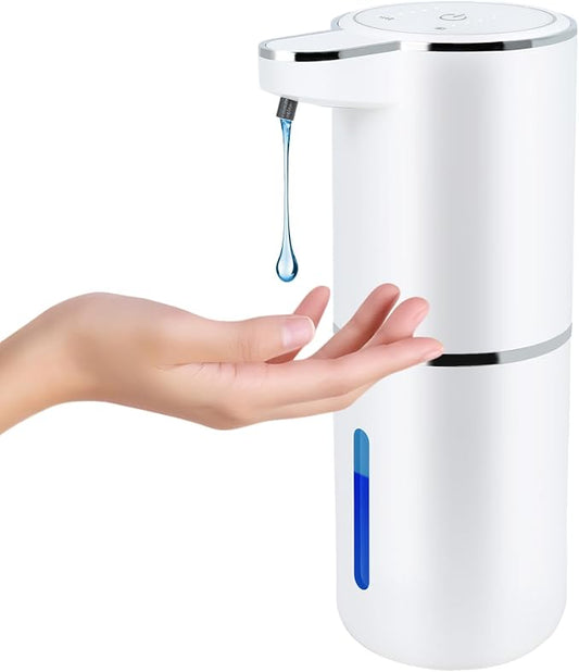 Automatic Soap Dispenser Touchless - Liquid Hand Soap Dispenser for Bathroom, Adjustable Volume for Thick & Thin Liquid, USB Rechargeable Electric Hands Free Dish Soap Gel Dispenser for Kitchen