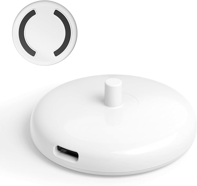 Portable Charger Base Compatible with Philips Sonicare Electric Toothbrush HX Series, Ultra-Thin Type C Travel Charger for Philips HX3000/ HX6000/ HX8000/ HX9000 Series, White
