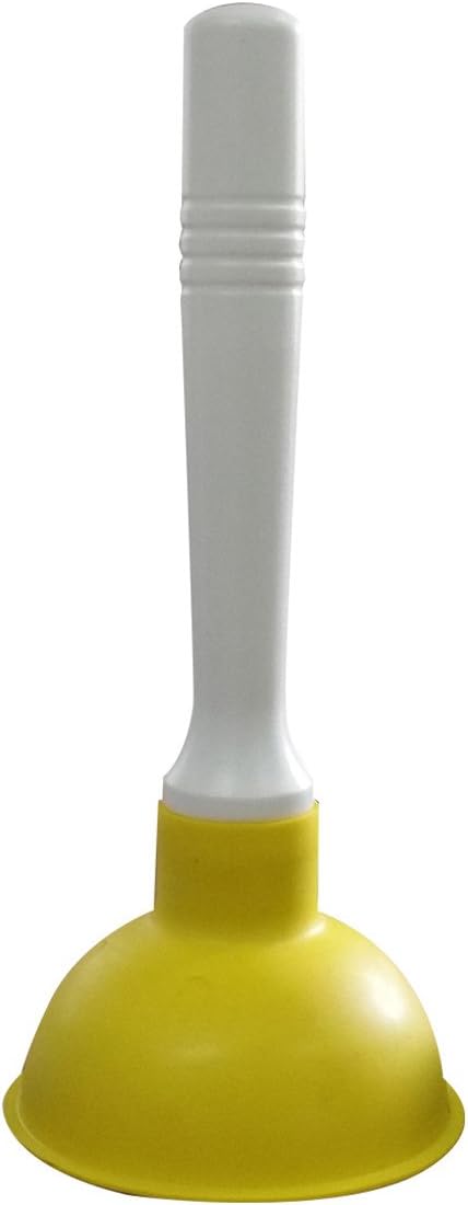 Coralpearl Drain Plunger, Small Hand Force Plumber Helper, Little 4 inch Cup Clog Remover, Tiny Rubber Unclogger in 9" Short Handle for Kitchen Sink, Bathroom Toilet, Shower Bath Tub (Yellow)