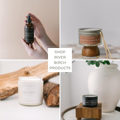 River Birch Tobacco Vanilla Scented Natural Hand Soap - Handmade Soap - Moisturizing Hand Wash with Amber Glass Dispenser - Luxury Scented Hydrating Hand Soap - Vegan and Non-Toxic - 16 Fl Oz