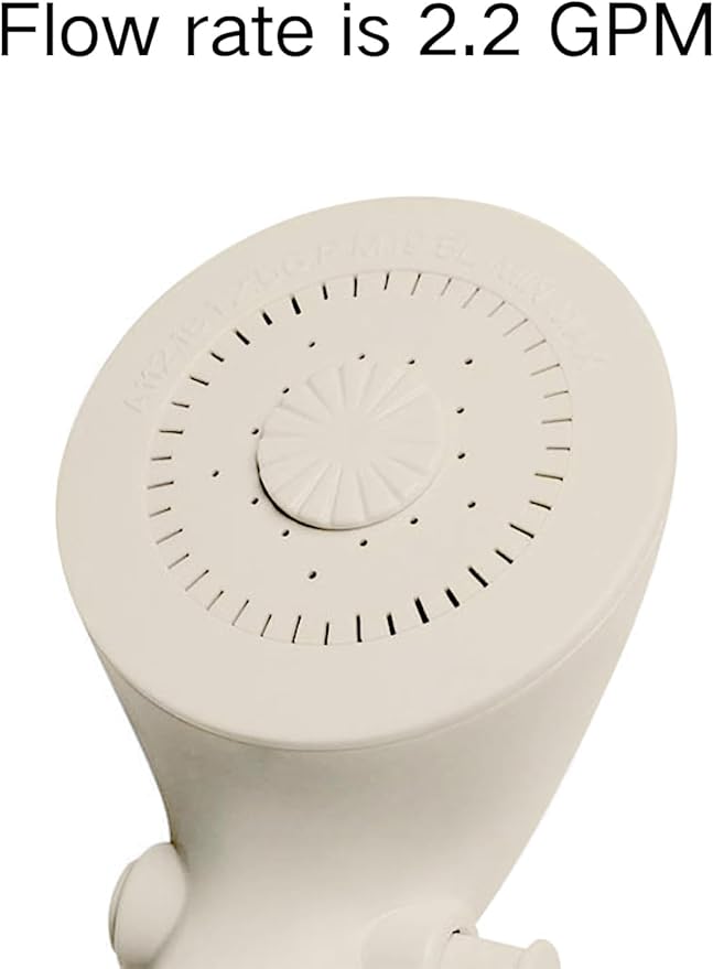 RV Shower Replacement Shower Head with Hose & Guide Ring & Shower Holder Non-Metallic Hand-Held Shower Set White/Black (Parchment Showers)