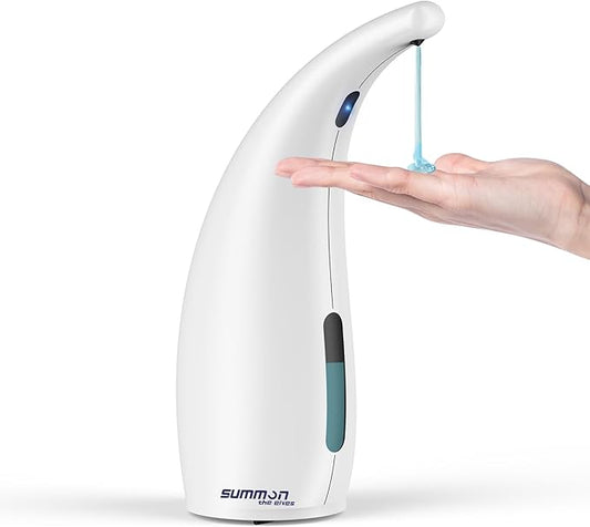 Automatic Liquid Soap Dispenser,300ML Touchless 4 Gear Adjustable,Countertop Electric Battery Operated White Hand Soap Dispenser with Sensor for Bathroom,Kitchen,Office