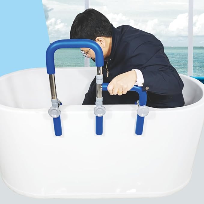 304 Stainless Steel Grab Bars for Bathtubs and Showers, Adjustable Bathtub Safety Rail for Seniors,Sturdy and Durable Tub Grab Bar, Assistance Bathtub Handle Clamp for Elderly Bath Support(123 Rail)