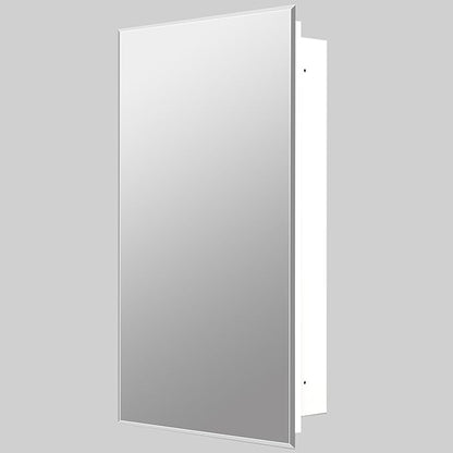 Bathroom Medicine Cabinet with 20"x26" Frameless Beveled Mirror,Recessed or Surface Mount, Space-Saving Storage for Toiletries,White Finish,Easy Installation
